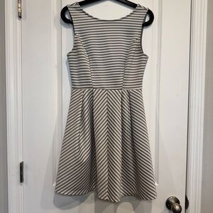 Gray Striped Sleeveless Dress